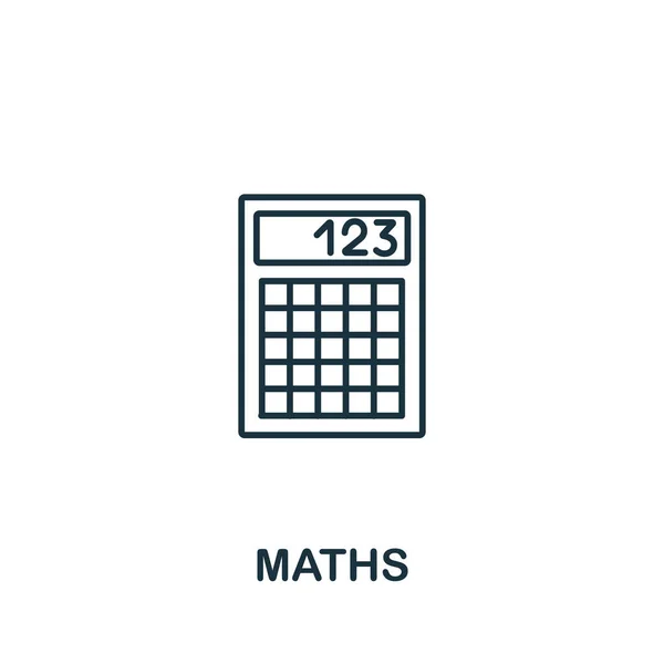 Ícone Matemática Coleção Científica Simbolo Matemático Elementos Linha Simples Para —  Vetores de Stock