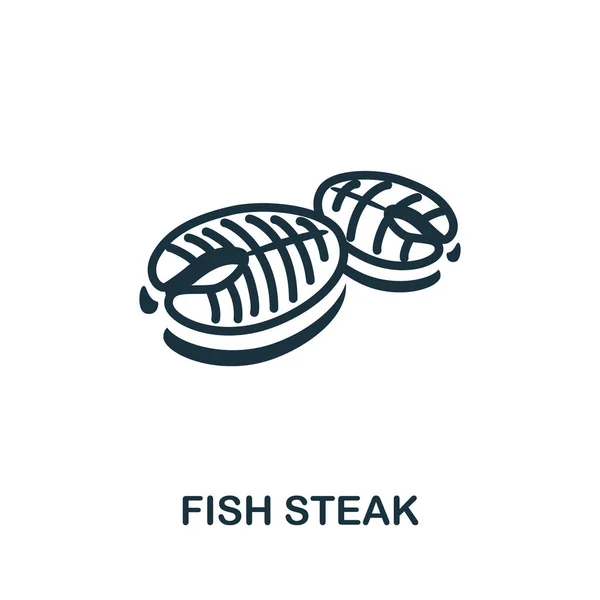 Значок Рыбного Стейка Простая Иллюстрация Коллекции Морепродуктов Креативная Иконка Fish — стоковый вектор