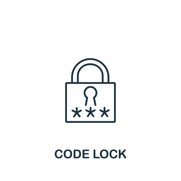 Icona Code Lock Della Collezione Sicurezza Simbolo Semplice Blocco Codice — Vettoriale Stock