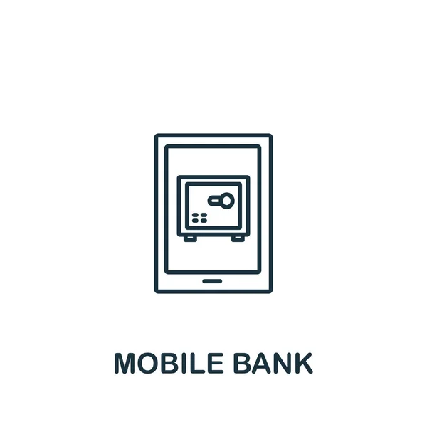 Mobile Bank Ikone Aus Der Sicherheitssammlung Einfaches Linienelement Mobiles Banksymbol — Stockvektor