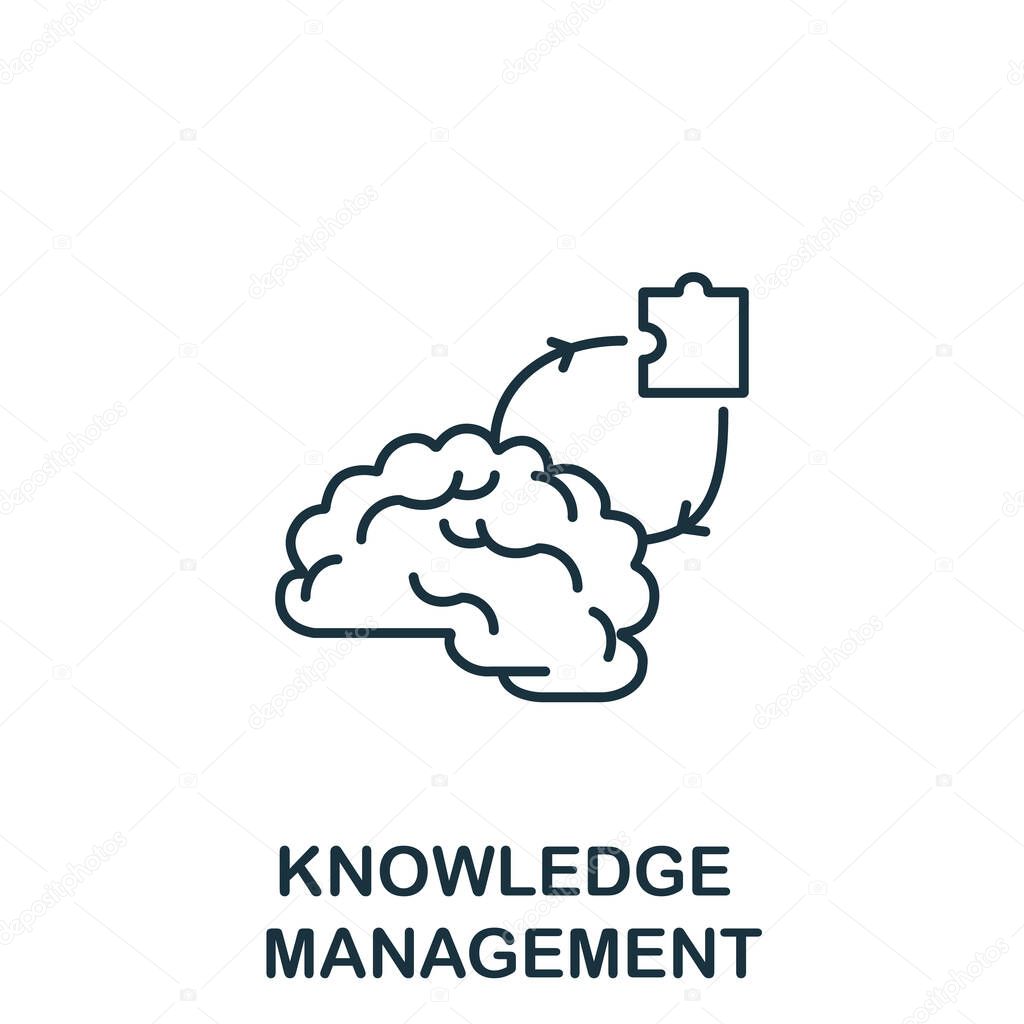 Knowledge Management icon from reputation management collection. Simple line element knowledge management symbol for templates, web design and infographics.