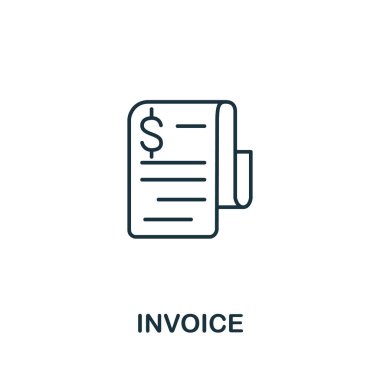 Fatura simgesi. Alışveriş ikonu koleksiyonundan satır stili sembol. Logo, Infographic, ux ve ui için fatura yaratıcı ögesi.