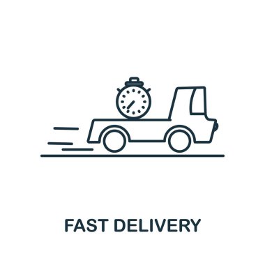 Hızlı Sapma simgesi. Alışveriş ikonu koleksiyonundan satır stili sembol. Logo, bilgi, ux ve ui için hızlı Devivery Creative element.