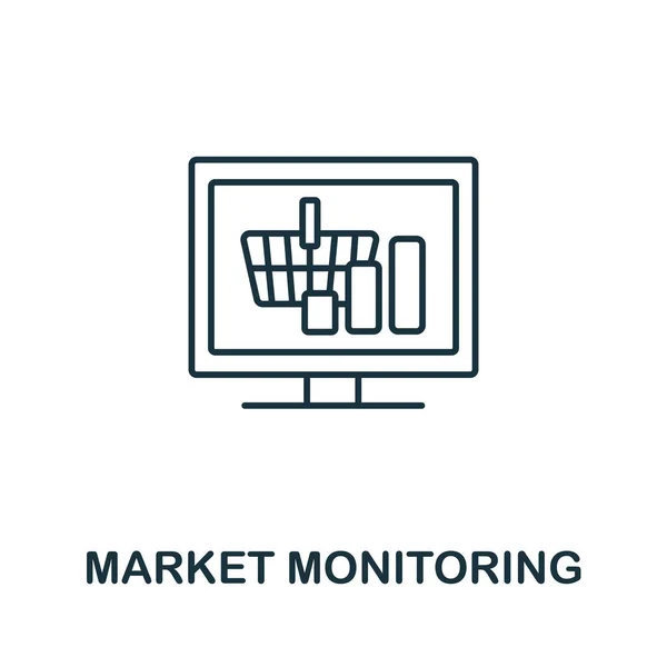 市场监控图标来自Seo集合 用于模板 网页设计和信息图表的简单行市场监视图标 — 图库矢量图片