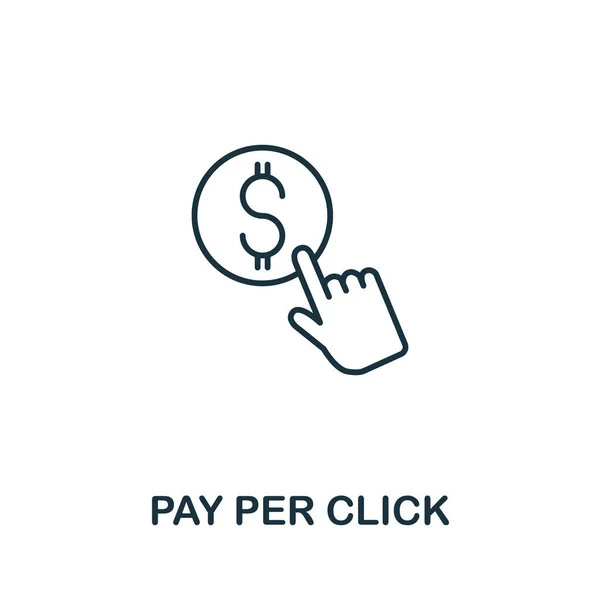 Icona Pay Click Della Collezione Seo Linea Semplice Icona Pay — Vettoriale Stock