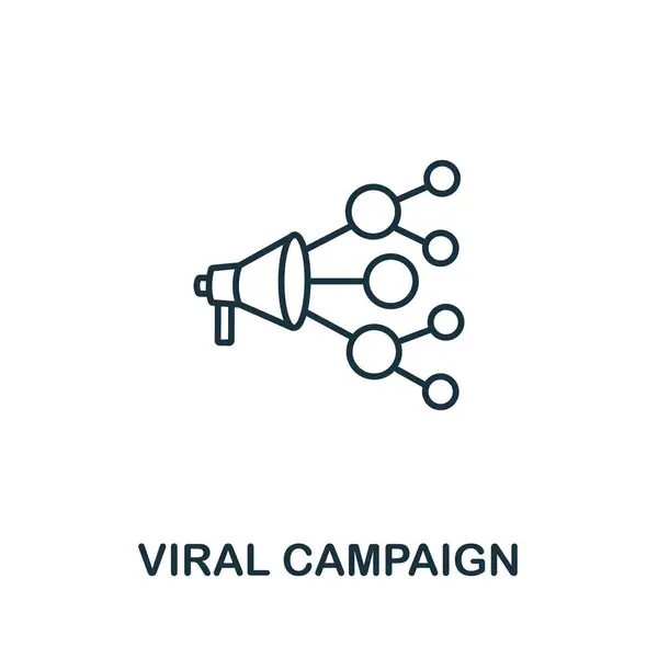 Icône Compaign Virale Collection Seo Ligne Simple Icône Viral Compaign — Image vectorielle