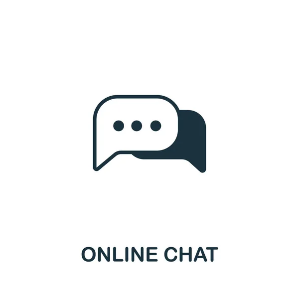 Online Chat Icon Seo Collection Simple Line Online Chat Icon — Stock Vector