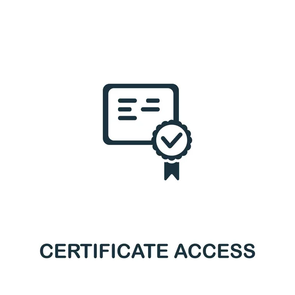 Icono Acceso Certificado Colección Seo Icono Acceso Certificados Línea Simple — Vector de stock