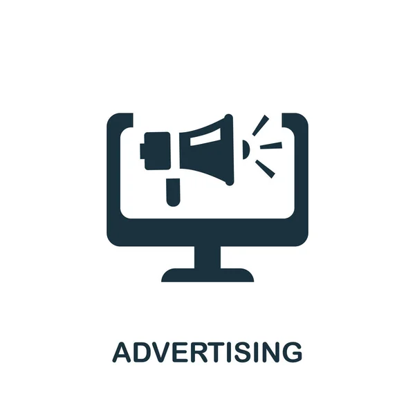 广告图标 从社交媒体收集到的简单例证 用于网页设计 模板和信息图形的单色广告图标 — 图库矢量图片
