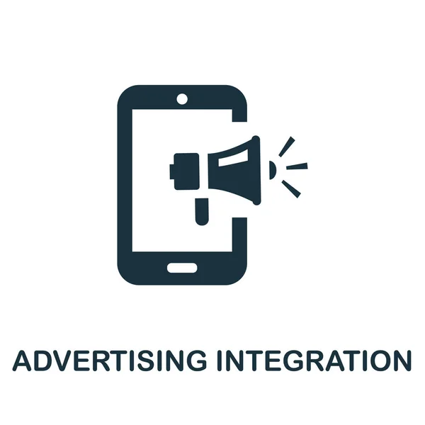 Ikona Integracji Reklamy Prosta Ilustracja Kolekcji Social Media Monochromatyczna Ikona — Wektor stockowy