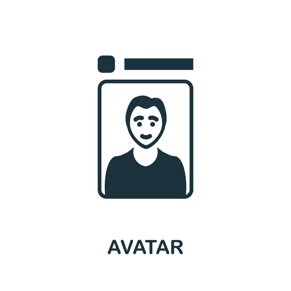 Avatar Symbol Einfache Illustration Aus Der Social Media Sammlung Monochromes — Stockvektor
