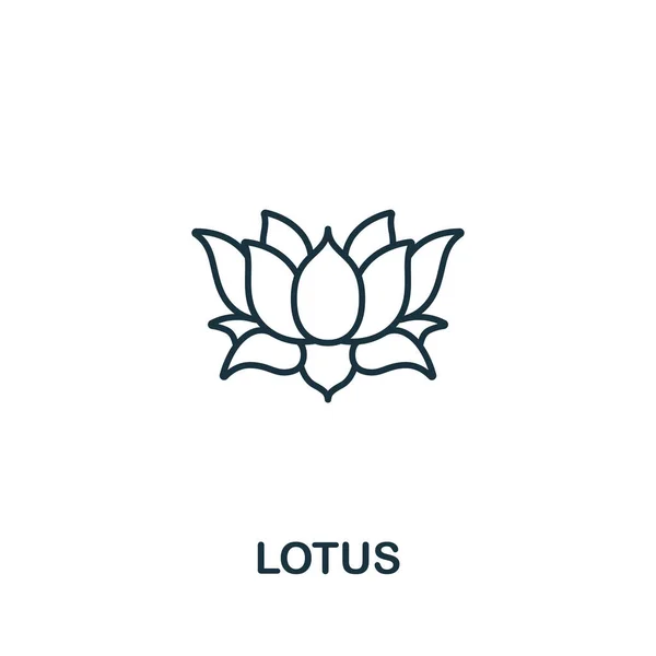 Lotus Icône Collection Thérapie Spa Élément Ligne Simple Lotus Symbole — Image vectorielle