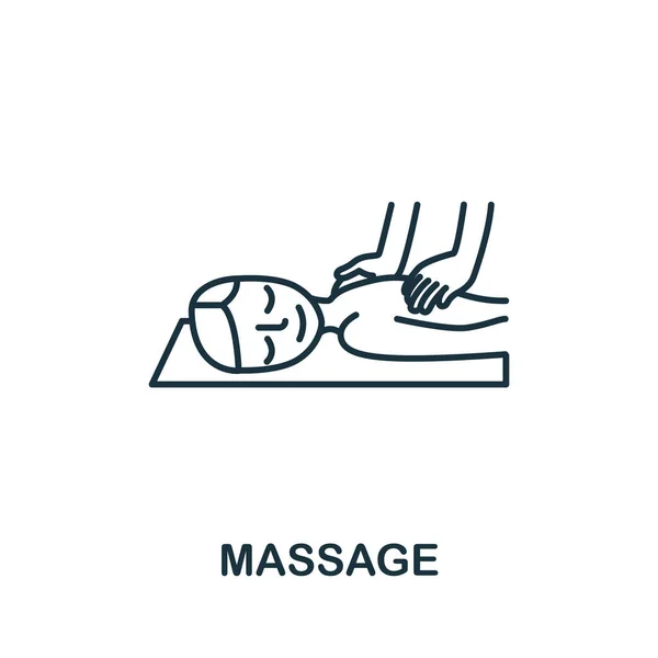 Massage Ikon Från Spa Terapi Samling Enkel Linje Element Massage — Stock vektor