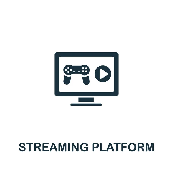 Icône Plateforme Steaming Collection Streaming Ligne Simple Icône Plate Forme — Image vectorielle