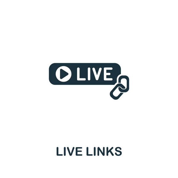 Live Links Icône Collection Streaming Ligne Simple Live Links Icône — Image vectorielle