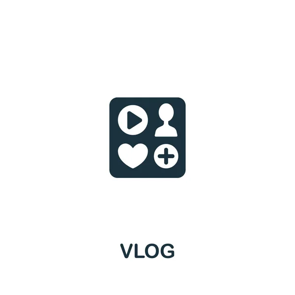 Піктограма Vlog Потокової Збірки Проста Лінія Піктограма Vlog Шаблонів Веб — стоковий вектор