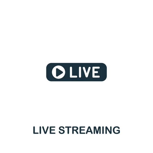 Live Streaming Ikonen Enkelt Radelement Live Streaming Symbol För Mallar — Stock vektor