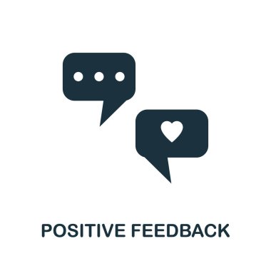 Pozitif geri bildirim simgesi. Takım oluşturma koleksiyonundan basit bir çizim. Web tasarımı, şablonlar ve bilgi grafikleri için tek renkli pozitif geribildirim simgesi.