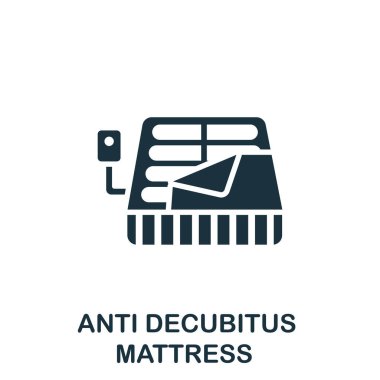 Anti Decubitus Mattress icon. Simple illustration from trauma rehabilitation collection. Monochrome Anti Decubitus Mattress icon for web design, templates and infographics. clipart