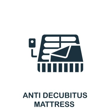 Anti Decubitus Mattress icon. Simple illustration from trauma rehabilitation collection. Monochrome Anti Decubitus Mattress icon for web design, templates and infographics. vector Anti Decubitus Mattress icon. Simple illustration from trauma rehabilitation collection. Monochrome Anti Decubitus Mattress icon for web design, templates and infographics. vector
