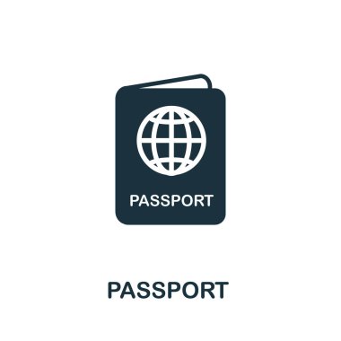 Pasaport simgesi. Tatil koleksiyonundan basit bir çizim. Web tasarımı, şablonlar, bilgi grafikleri ve daha fazlası için yaratıcı pasaport simgesi.