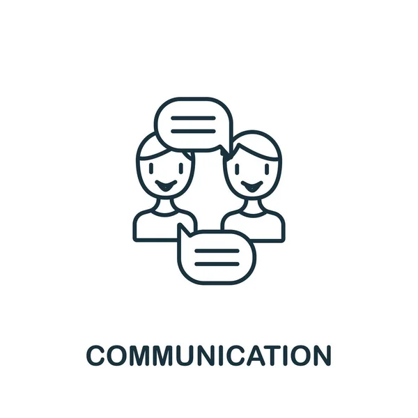 Communication Icon Teamwork Collection Simple Line Element Communication Symbol Templates — Stock Vector