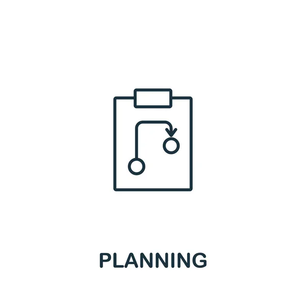 Planning Icoon Uit Teamwork Collectie Eenvoudige Lijn Element Planning Symbool — Stockvector