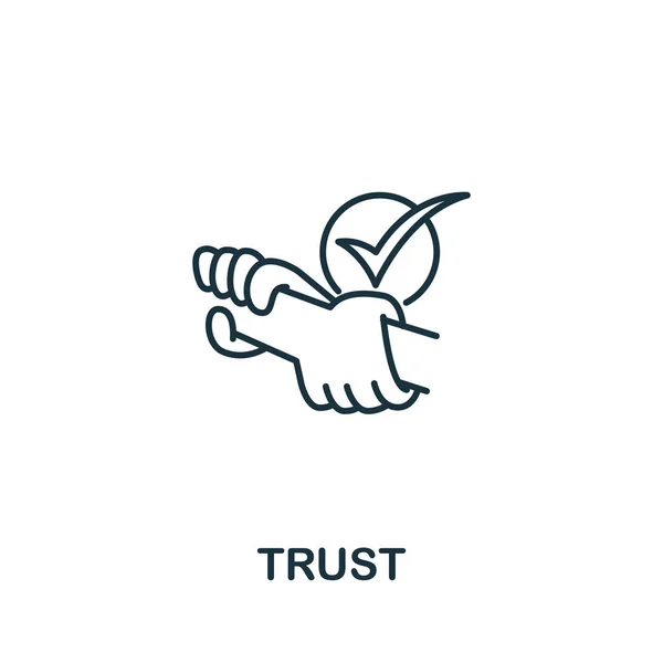 Trust Icon Teamwork Collection Simple Line Element Trust Symbol Templates — Stock Vector