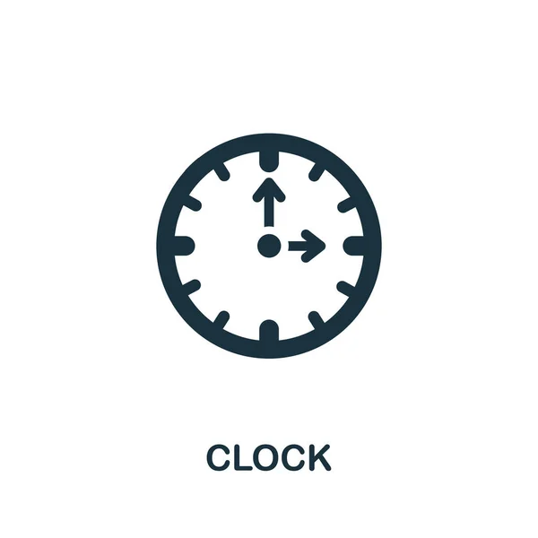 Ícone Relógio Ilustração Simples Coleção Gerenciamento Tempo Ícone Relógio Monocromático — Vetor de Stock