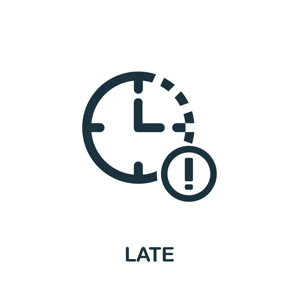 Késői Ikon Egyszerű Illusztráció Időmenedzsment Gyűjteményből Monokróm Késői Ikon Web — Stock Vector