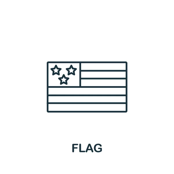 Flaggikon Från Usas Samling Enkel Linje Flagga Ikonen För Mallar — Stock vektor