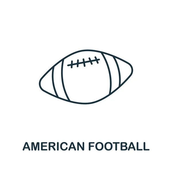 American Football Icône Collection Usa Ligne Simple American Football Icône — Image vectorielle