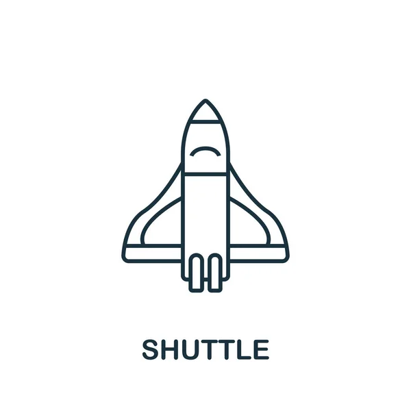 Ícone Vaivém Coleção Dos Eua Ícone Shuttle Linha Simples Para —  Vetores de Stock