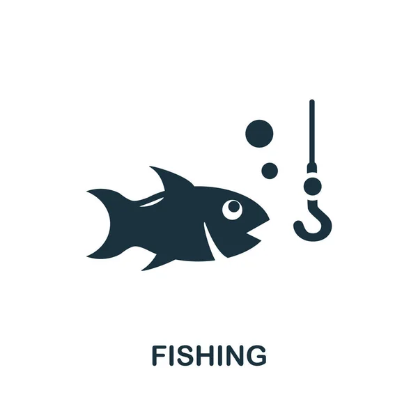 Icona Della Pesca Semplice Illustrazione Della Collezione Vacanze Icona Pesca — Vettoriale Stock