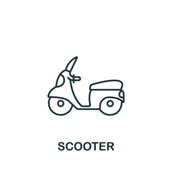 Scooter图标 用于模板 网页设计和信息图形的简单行元素滑板车符号 — 图库矢量图片