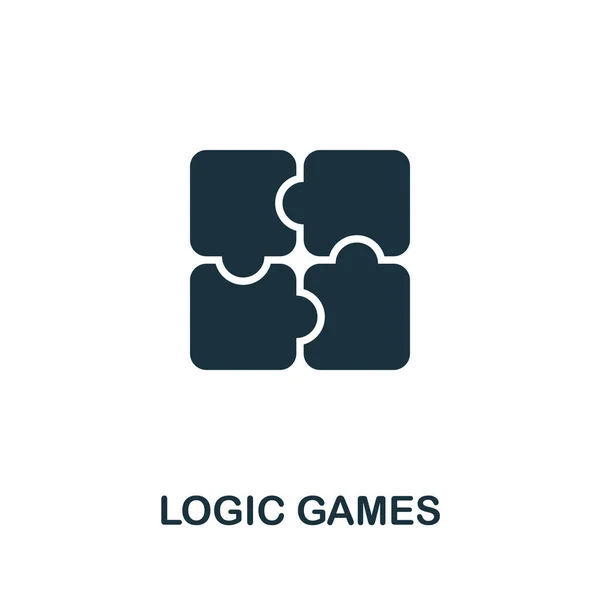 Иконка Logic Games Коллекции Видеоигр Иконка Игр Simple Line Logic — стоковый вектор