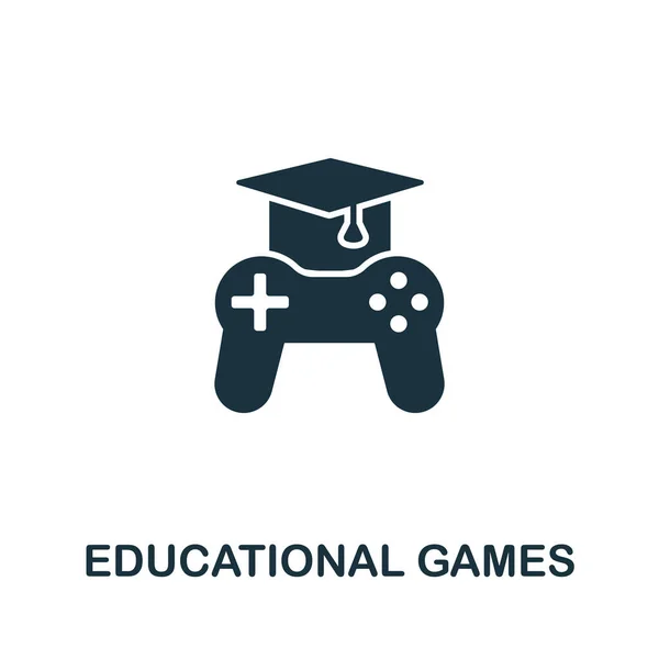 Icône Jeux Éducatifs Collection Jeux Vidéo Ligne Simple Jeux Éducatifs — Image vectorielle