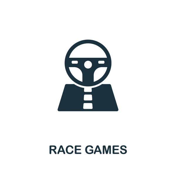 Icona Race Games Dalla Collezione Videogiochi Semplice Linea Race Games — Vettoriale Stock