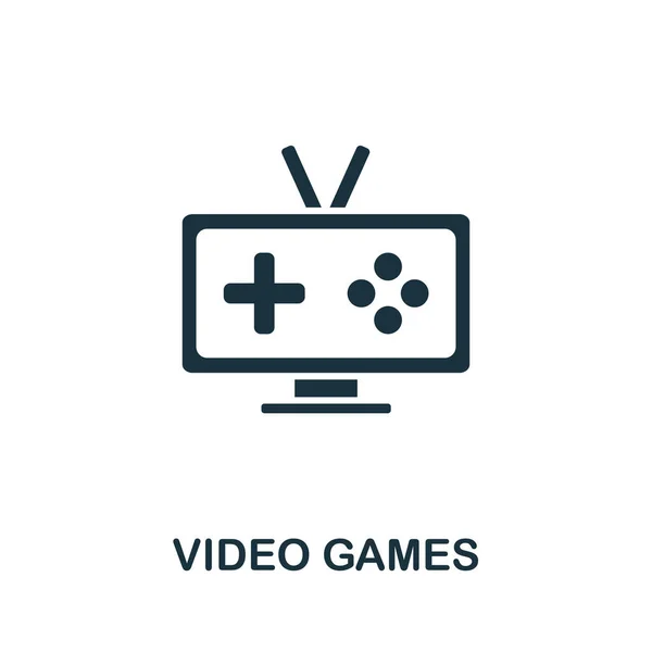 Icono Videojuegos Símbolo Videojuegos Elemento Línea Simple Para Plantillas Diseño — Vector de stock