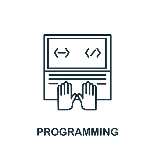 Icono Programación Símbolo Programación Elementos Línea Simple Para Plantillas Diseño — Archivo Imágenes Vectoriales