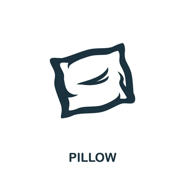 Pillow Icon Simple Illustration Well Sleep Collection Monochrome Pillow Icon — Stock Vector