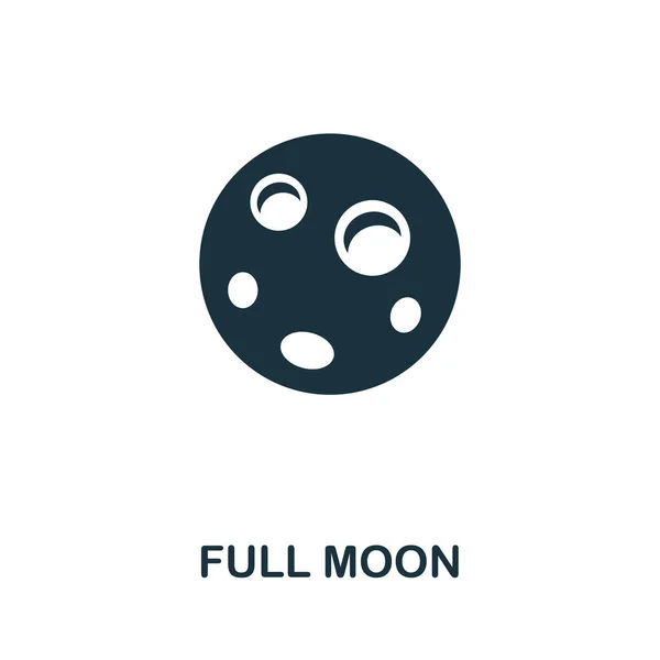 Full Moon Icon Simple Illustration Well Sleep Collection Monochrome Full — Stock Vector