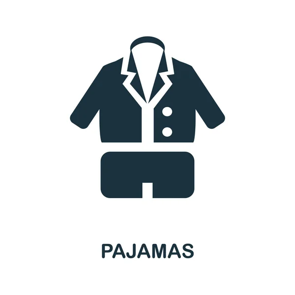 Icône Pyjama Illustration Simple Collection Bien Dormir Icône Pyjama Monochrome — Image vectorielle