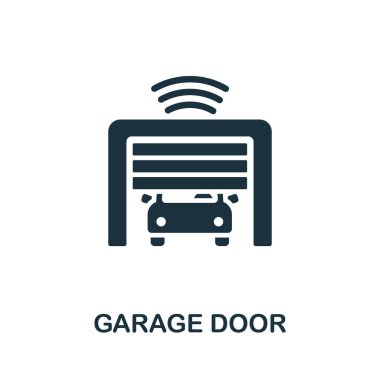 Garaj kapısı simgesi. Kablosuz aygıt koleksiyonundan basit bir illüstrasyon. Web tasarımı, şablonlar, bilgi grafikleri ve daha fazlası için yaratıcı garaj kapısı simgesi.