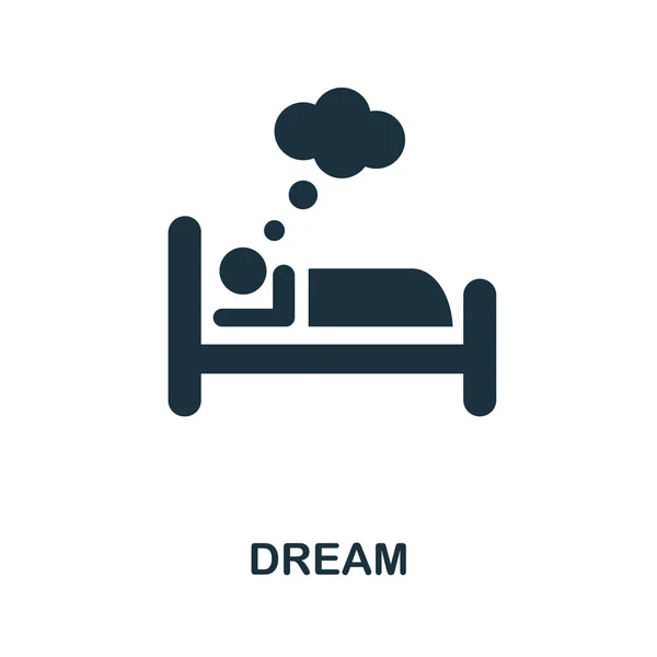 Dream Icon Simple Illustration Well Sleep Collection Monochrome Dream Icon — Stock Vector