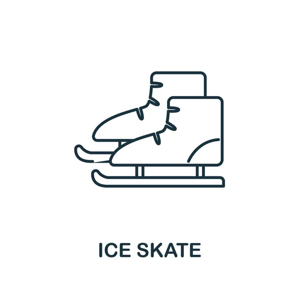 Jégkorcsolya Ikon Téli Kollekcióból Egyszerű Vonalelem Ice Skate Sablonok Web — Stock Vector