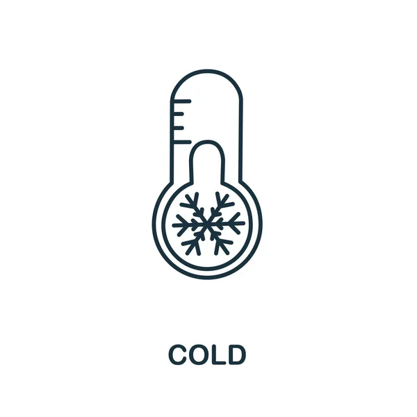 冷冰冰的图标从冬季收集 用于模板 网页设计和信息图形的简单行元素冷 — 图库矢量图片
