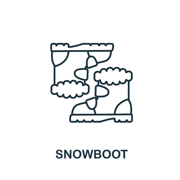 Значок Снегоступа Зимней Коллекции Простой Элемент Строки Snowboot Шаблонов Веб — стоковый вектор