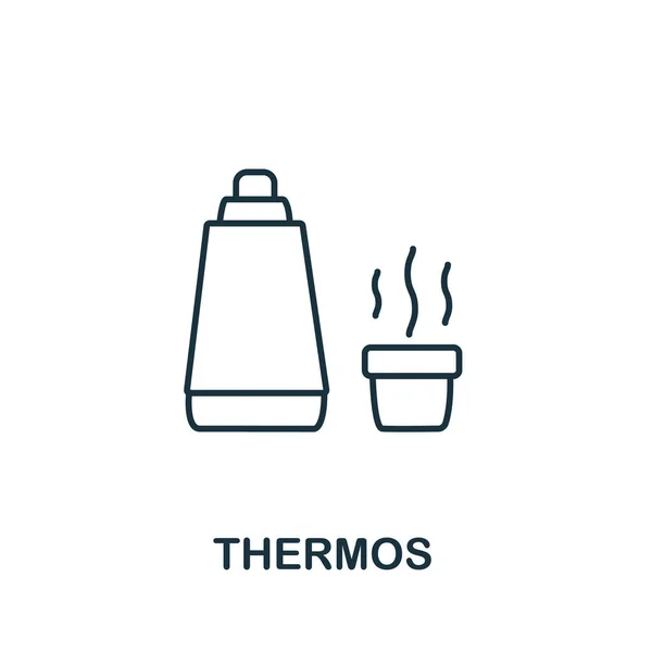 Εικόνα Θερμός Από Χειμερινή Συλλογή Απλό Στοιχείο Γραμμής Thermos Σύμβολο — Διανυσματικό Αρχείο