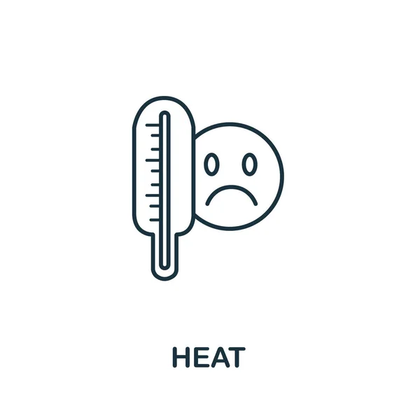 Icona Calore Della Collezione Invernale Elemento Linea Semplice Simbolo Calore — Vettoriale Stock